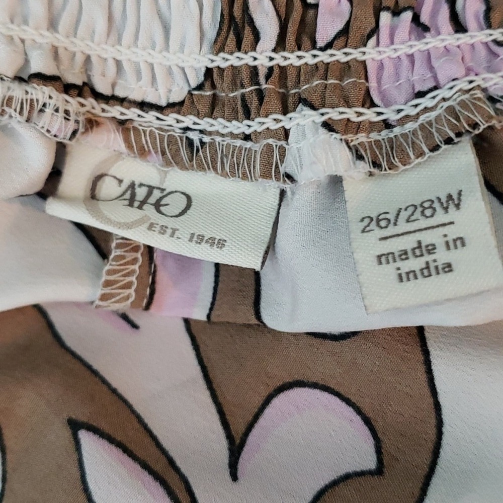 Cato Brown and Pink Paisley Women's Skirt 26W 28W Tall 3X 4X - Picture 5 of 7